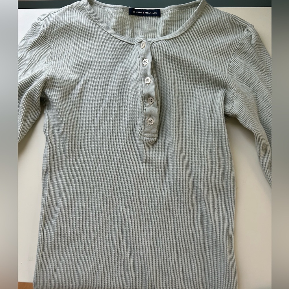 Brandy Melville light green long sleeve button down ( barely worn)